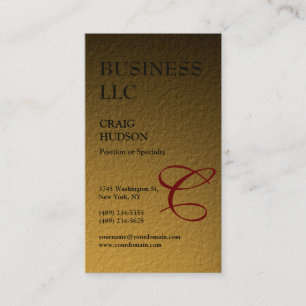 Monogram Calligraphy Guld Tones Affärskort Visitkort