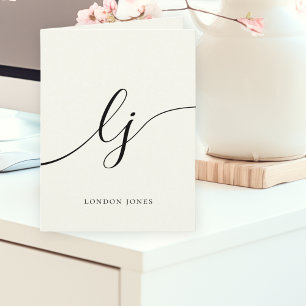 Monogram Calligraphy Script Classic Ivory Note Tack Kort