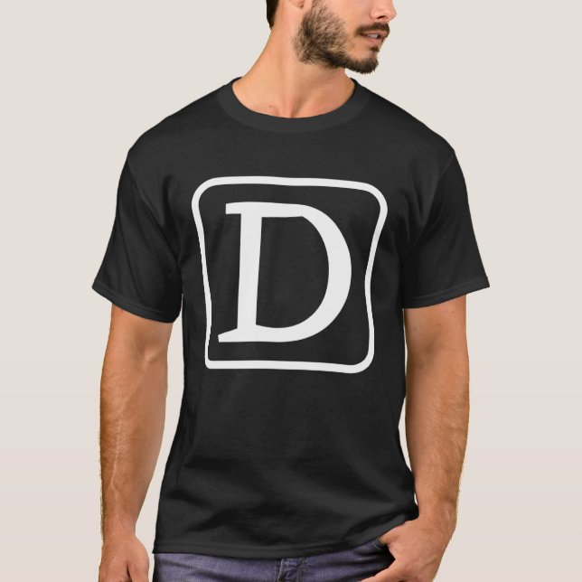 Monogram Capital Brev D Initial Alphabet Kvinnor m T Shirt (Framsida)