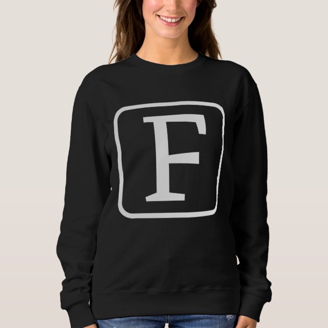 Monogram Capital Letter F Initial Alphabet Women M T Shirt (Framsida)