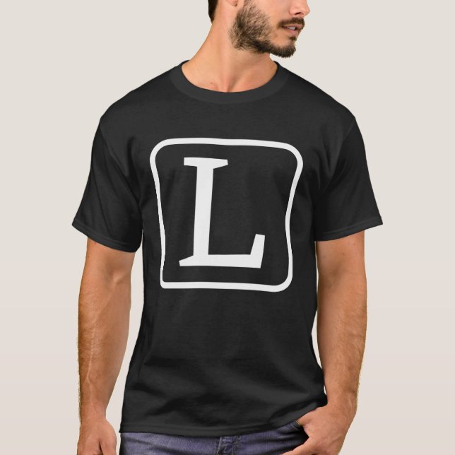 Monogram Capital Letter L Initial Alphabet Women M T Shirt (Framsida)