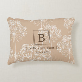 Monogram Carrot Flower Silhouette Soft Beige Prydnadskudde