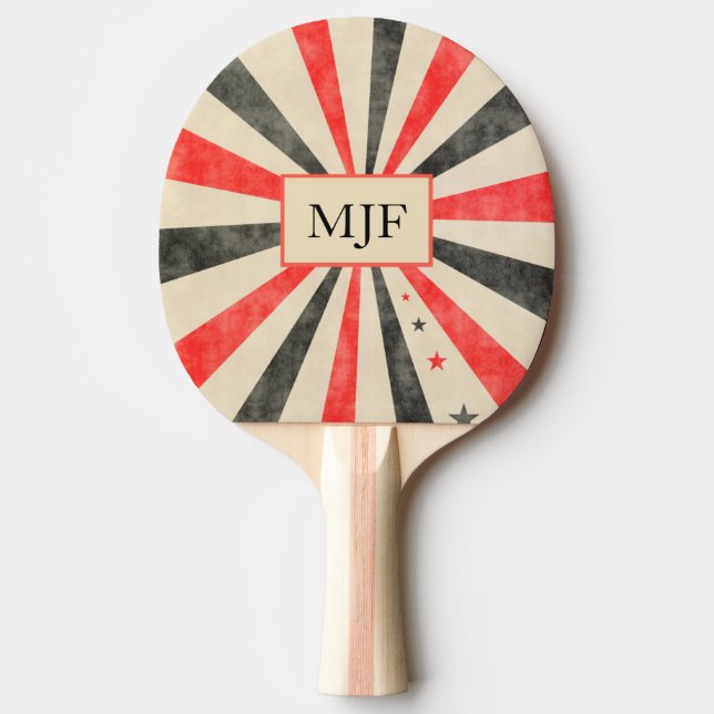 Monogram Casino Black och Red Ping Pong Paddle Pingisracket (Framsidan)