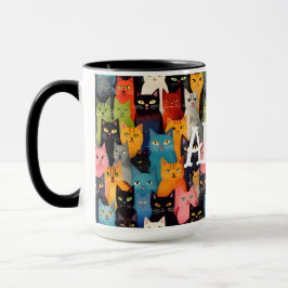 Monogram Cats Mugg