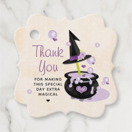 Monogram Cauldron Witch Halloween Tack Gåvor Etiketter