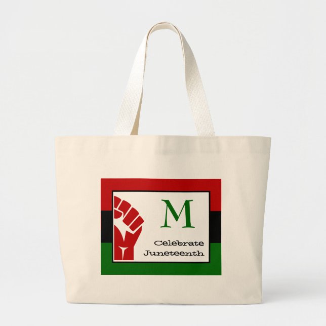 Monogram CELEBRATE | JUNETEENTH | Panafrikanska Jumbo Tygkasse (Framsidan)