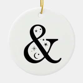 Monogram & Celestial Et-tecken Julgransprydnad Keramik