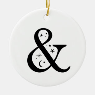 Monogram & Celestial Et-tecken Julgransprydnad Keramik