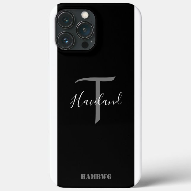 Monogram Cell Phone Case HAMbyWG - Black & White (Baksida)
