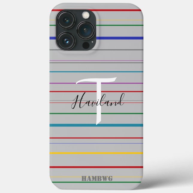 Monogram Cell Phone Case HAMbyWG - Färgad Linjer (Baksida)