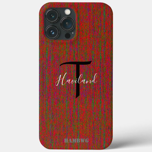 Monogram Cell Phone Case HAMbyWG - Red (Baksida)
