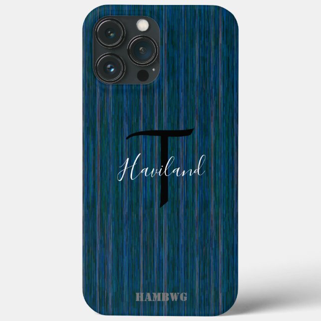 Monogram Cell Phone Case HAMbyWG - Teal (Baksida)