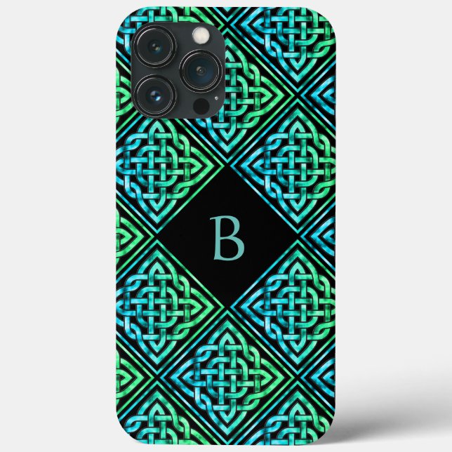 Monogram Celtic Knot iPhone 13 Pro Max Fodral (Baksida)