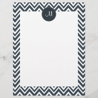 Monogram Charcol och White Zigzag Mönster
