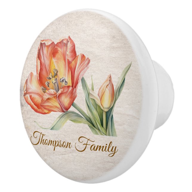 Monogram charmigt vattenfärg blommig stilfullt skr knopp (Höger)