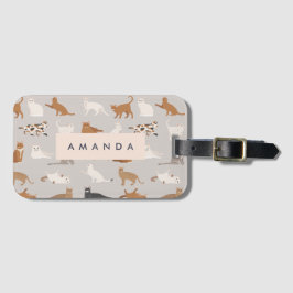 Monogram Charming Cat Mönster Cat Lovers Bagagebricka