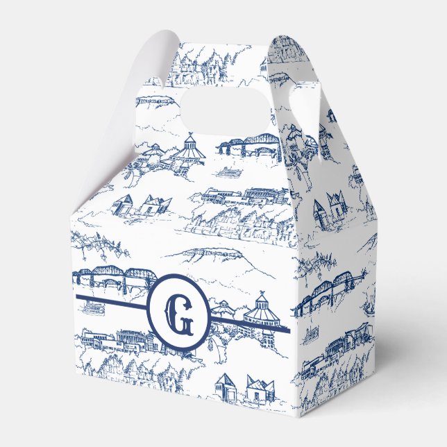 Monogram Chattanooga Toile Blue Presentaskar (Framsidan Sidan)