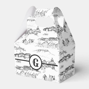 Monogram Chattanooga Toile Favor Box Presentaskar