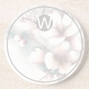Monogram Cherry Blommar Sandstone Underlägg