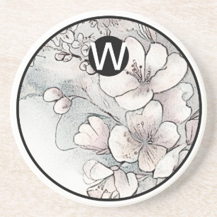 Monogram Cherry Blommar Sandstone Underlägg