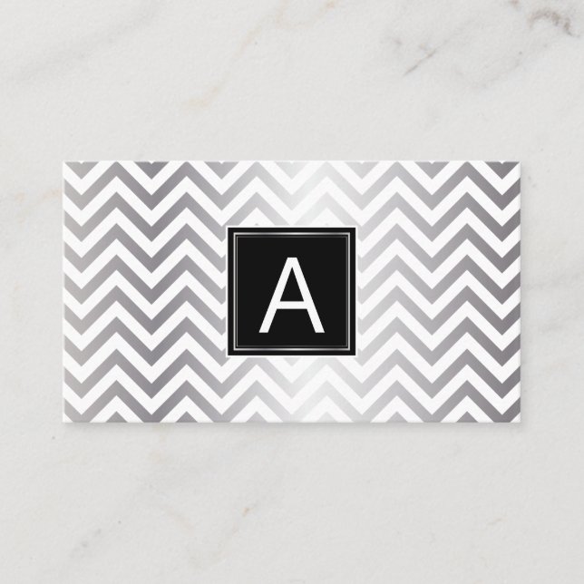 Monogram | Chevron Glitter | Händelseplanering Visitkort (Framsida)