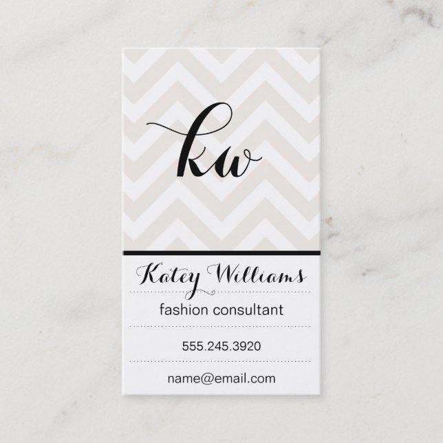 Monogram | Chevron Visitkort (Framsida)