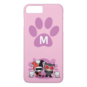 Monogram Chibi Harley Quinn och Catwomen med katte