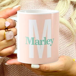 Monogram Chic för  Rosa Trendig i Snyggt med fetst Kaffemugg