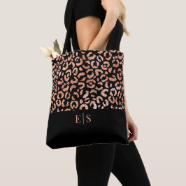 Monogram Chic Leopard Animal Print Tote Bag Tygkasse