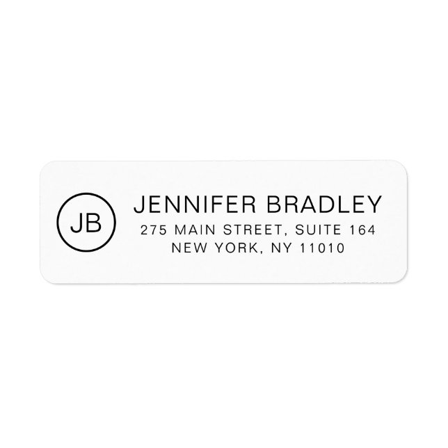 Monogram Chic Personlig Namn Returadress Etikett (Framsidan)