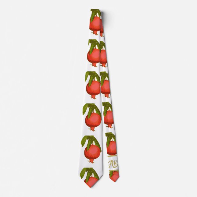 Monogram Chic Red Botanical Pomegranat Slips (Framsida)