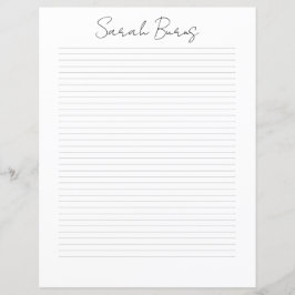Monogram Chic Script Name Stationery Paper
