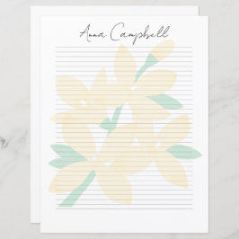Monogram Chic Script Name Stationery Paper