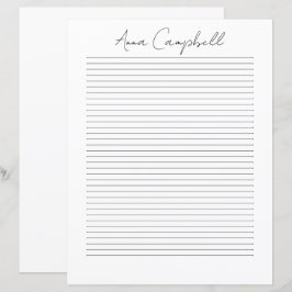 Monogram Chic Script Namn Brevpapper