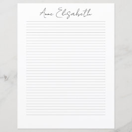 Monogram Chic Script Namn Brevpapper
