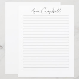 Monogram Chic Script Namn Brevpapper