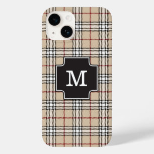 Monogram Chic Tartan Play Tan Red Black White Cas