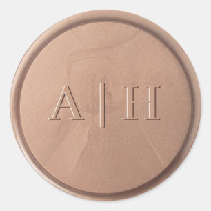 Monogram Chocolate Brown Vax Seal Sticker Runt Klistermärke
