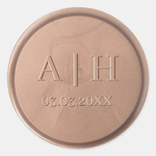 Monogram Chocolate Brown Vax Seal Sticker Runt Klistermärke