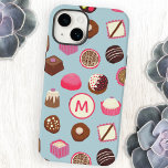 Monogram Chocolate Candy<br><div class="desc">Mjuk choklad och godiskonfektyrer mönster på en anka-äggblå fullt av sötsaker och frestelser! Ändra det första monogrammet som du vill anpassa.</div>