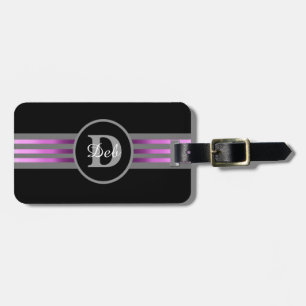 Monogram Circle Silhouette Black och Grått Rand Bagagebricka