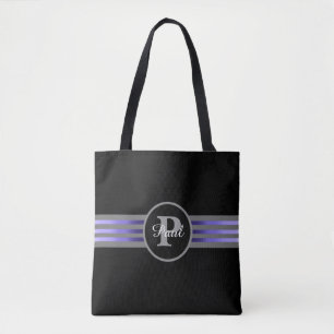 Monogram Circle Silhouette Black och Grått Rand Tygkasse