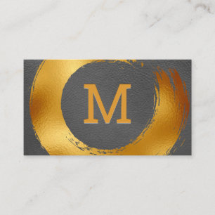 Monogram Cirkulär guldfjord Brushed Visitkort