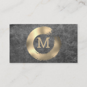 Monogram Cirkulär guldfjord Brushed Visitkort