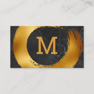 Monogram Cirkulär guldfjord Brushed Visitkort