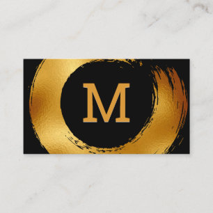 Monogram   Cirkulär guldfjord Brushed Visitkort