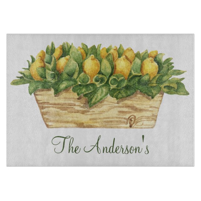 Monogram Citroner i en korg Gröna blad Landsbygd (Framsidan)