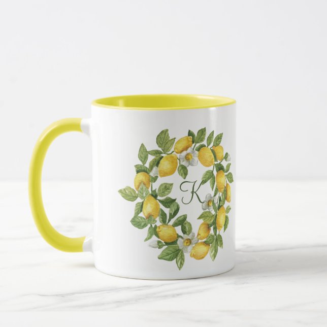 Monogram Citronkrans Grön Gul   Mugg (Vänster)
