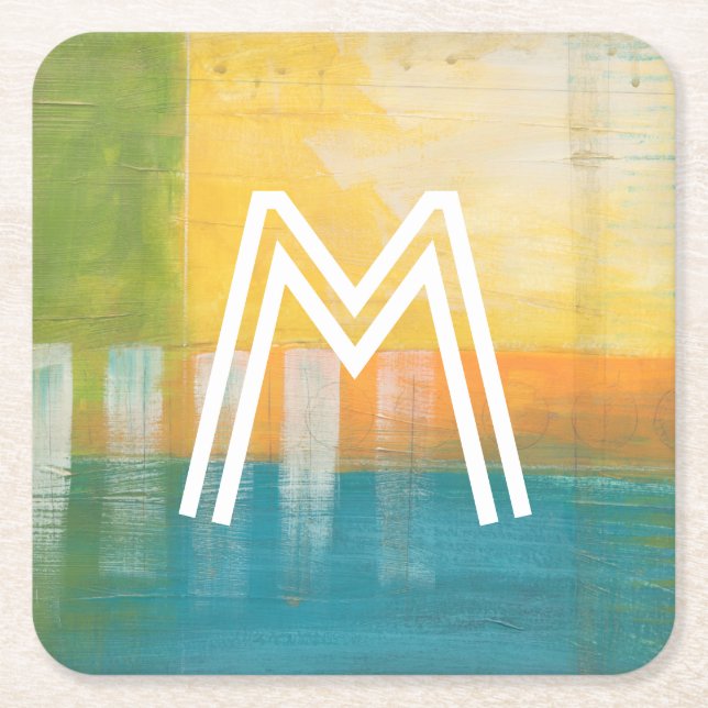 Monogram | Citrus Fält I Underlägg Papper Kvadrat (Framsidan)