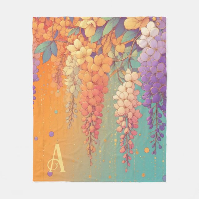 MonoGram Citrus Sunset Wisteria Fleecefilt (Framsidan)